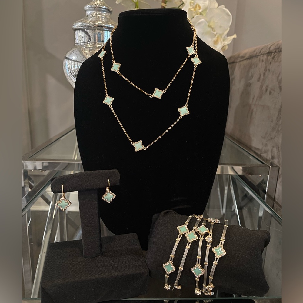 Pave Clover 3 pc Set -mint color